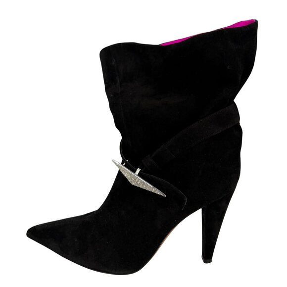 $475 Alexandre Vauthier suede crystal boots size 7.5 / eu 37.5 - Picture 1 of 6